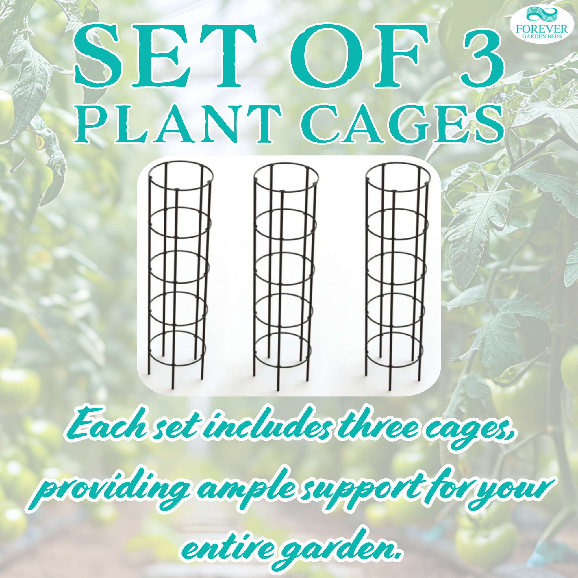 Forever Garden Plant Cages, Set of 3