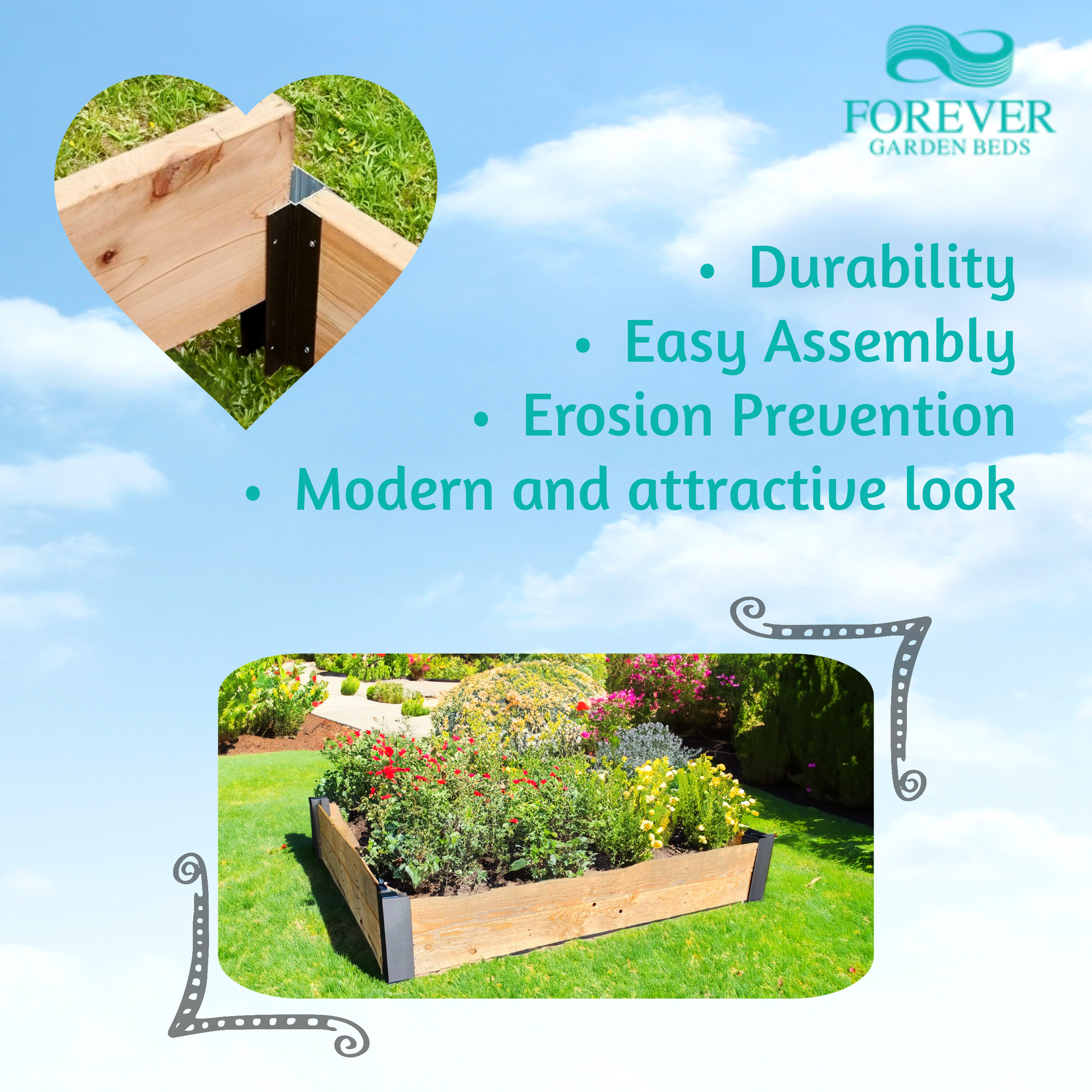 Raised Bed Corners - Durability, easy assembly, and modern look. 