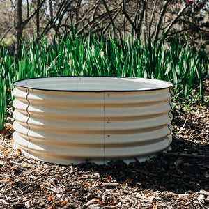 Ivory 17" tall modular round raised garden bed